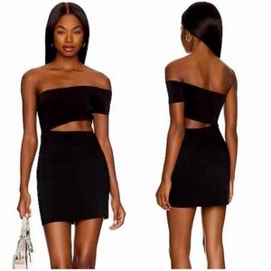 XS Lovers and friends black Rowan cut out dress NWT
